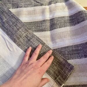 Set of 10 fabric curtain panels.

38” wide x 84” long.